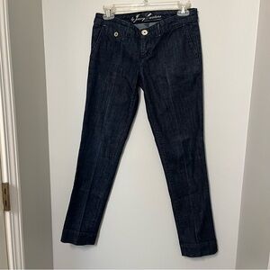Juicy Couture Jeans Low rise dark denim jeans gold & silver buttons Size 26